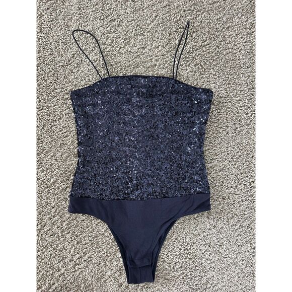 Bardot Blue Sequin Bodysuit Women’s Size 6 / Small - Picture 1 of 6